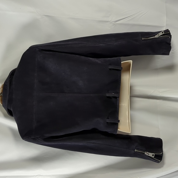 Levi's black Suede cropped Moto jacket size XS - Picture 8 of 11